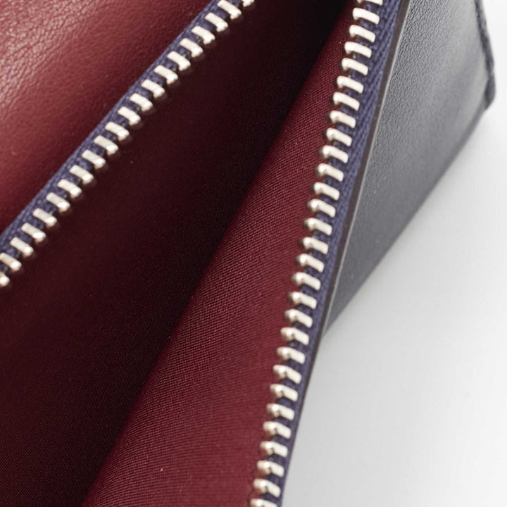 Top quality Dior Burgundy/Dark Blue Leather issimo Envelope Wallet