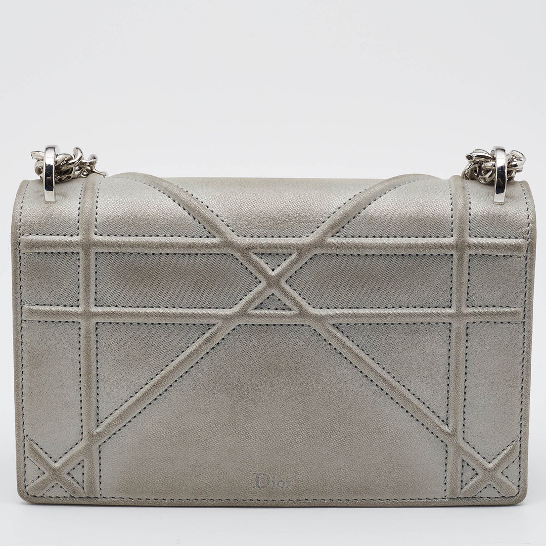 Top quality Dior Grey Shimmering Leather Mini ama Crossbody Bag