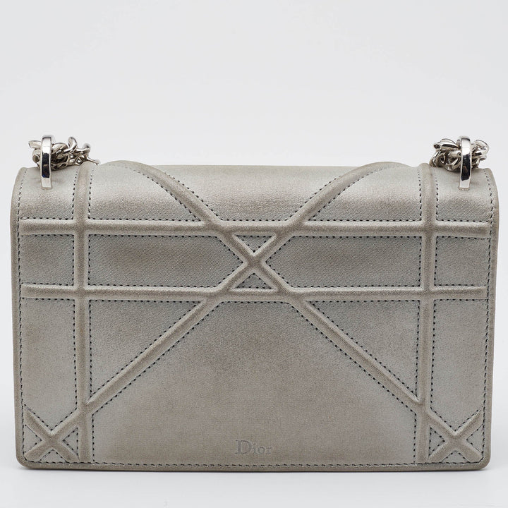 Top quality Dior Grey Shimmering Leather Mini ama Crossbody Bag