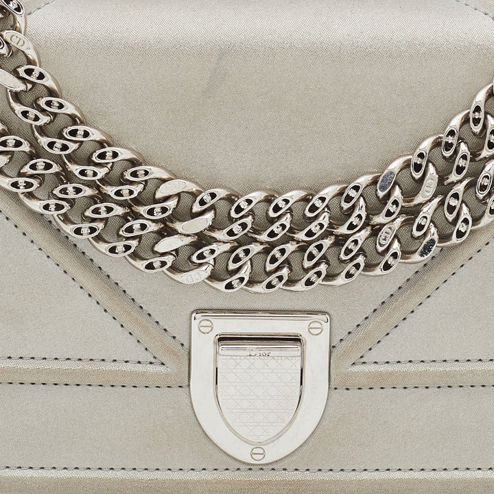 Top quality Dior Grey Shimmering Leather Mini ama Crossbody Bag