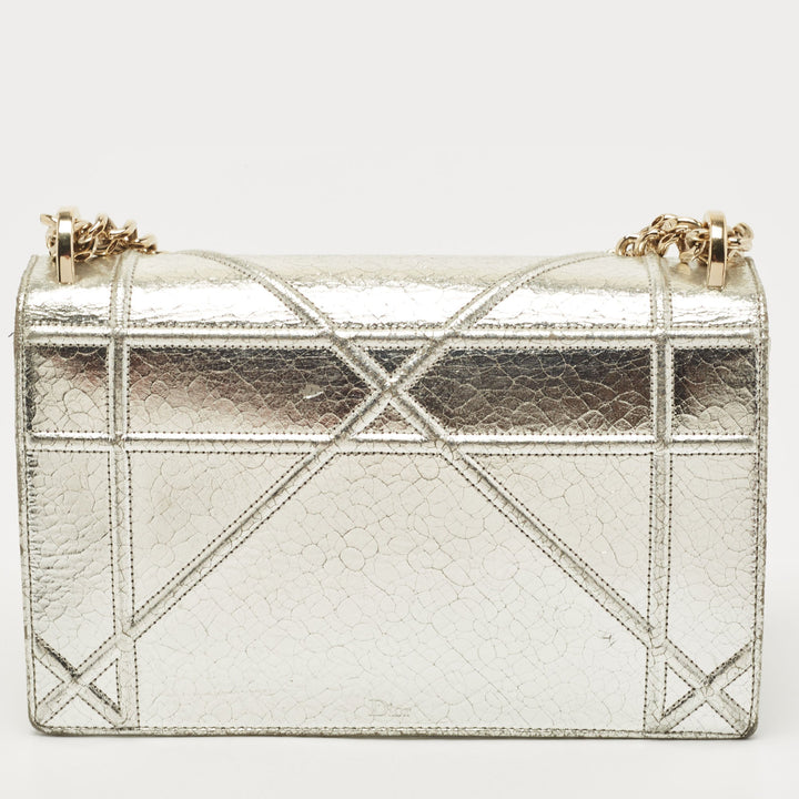 Top quality Dior Silver Leather Medium ama Flap Shoulder Bag