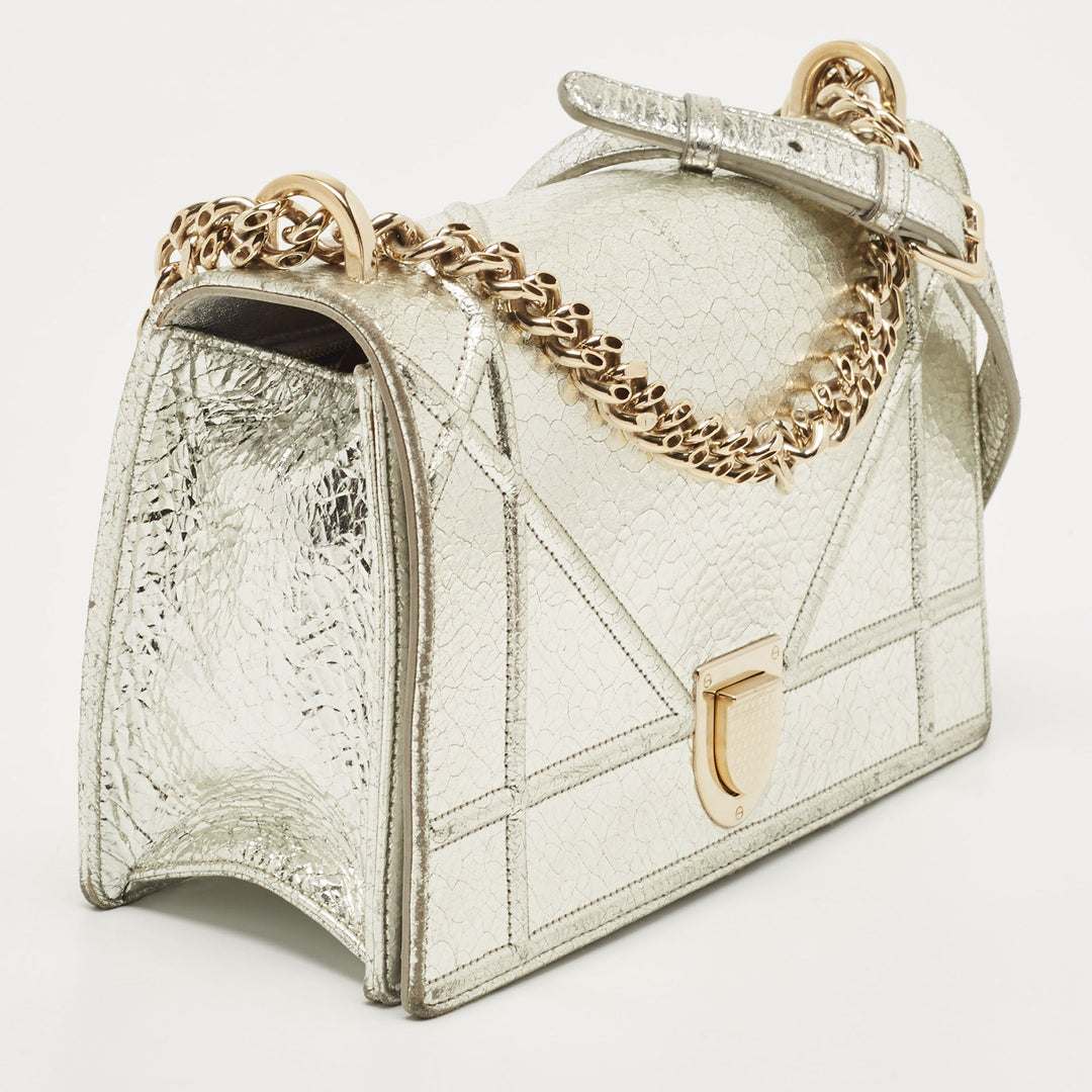 Top quality Dior Silver Leather Medium ama Flap Shoulder Bag