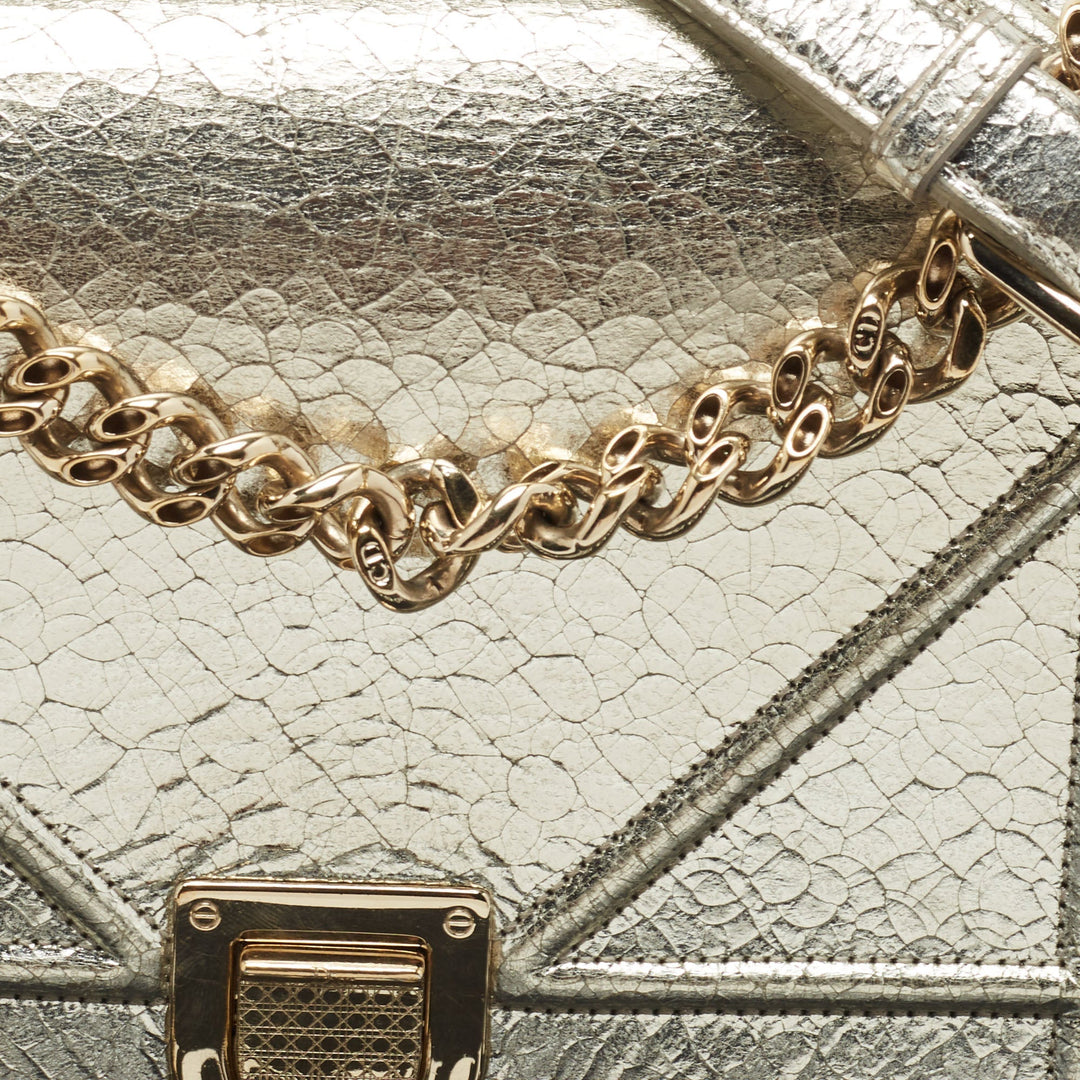 Top quality Dior Silver Leather Medium ama Flap Shoulder Bag