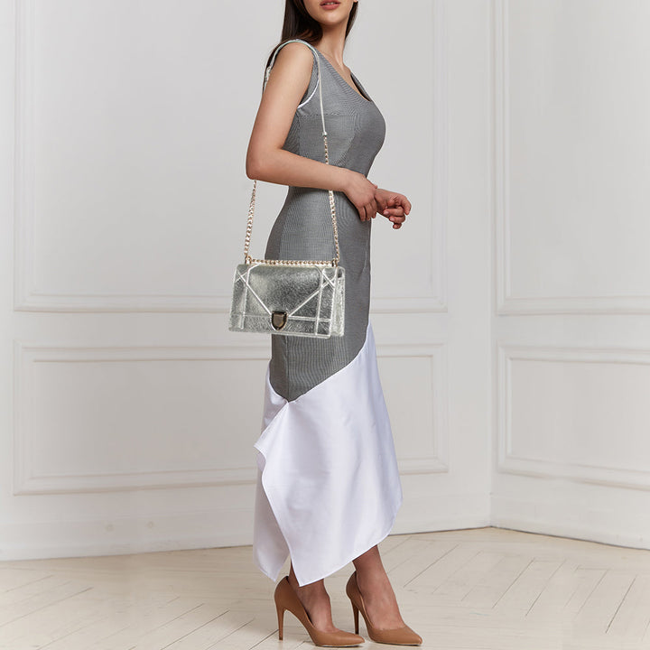 Top quality Dior Silver Leather Medium ama Flap Shoulder Bag
