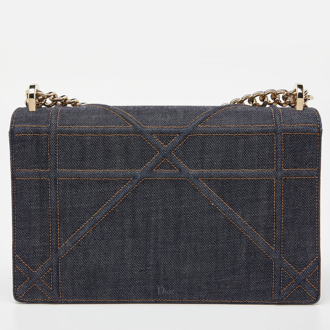 Top quality Dior Blue Denim Medium Crystal Embellished ama Shoulder Bag