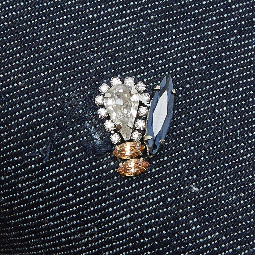 Top quality Dior Blue Denim Medium Crystal Embellished ama Shoulder Bag