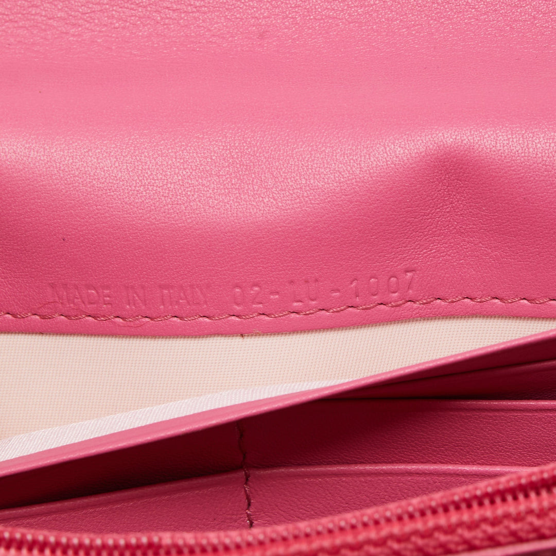 Top quality Dior Pink Oblique Embossed Patent Leather Continental Wallet