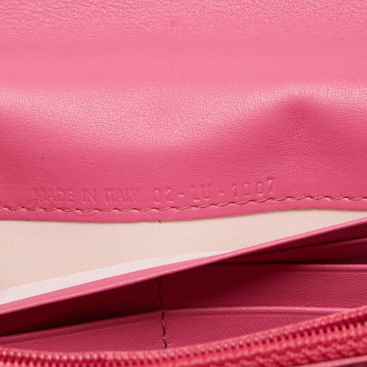 Top quality Dior Pink Oblique Embossed Patent Leather Continental Wallet