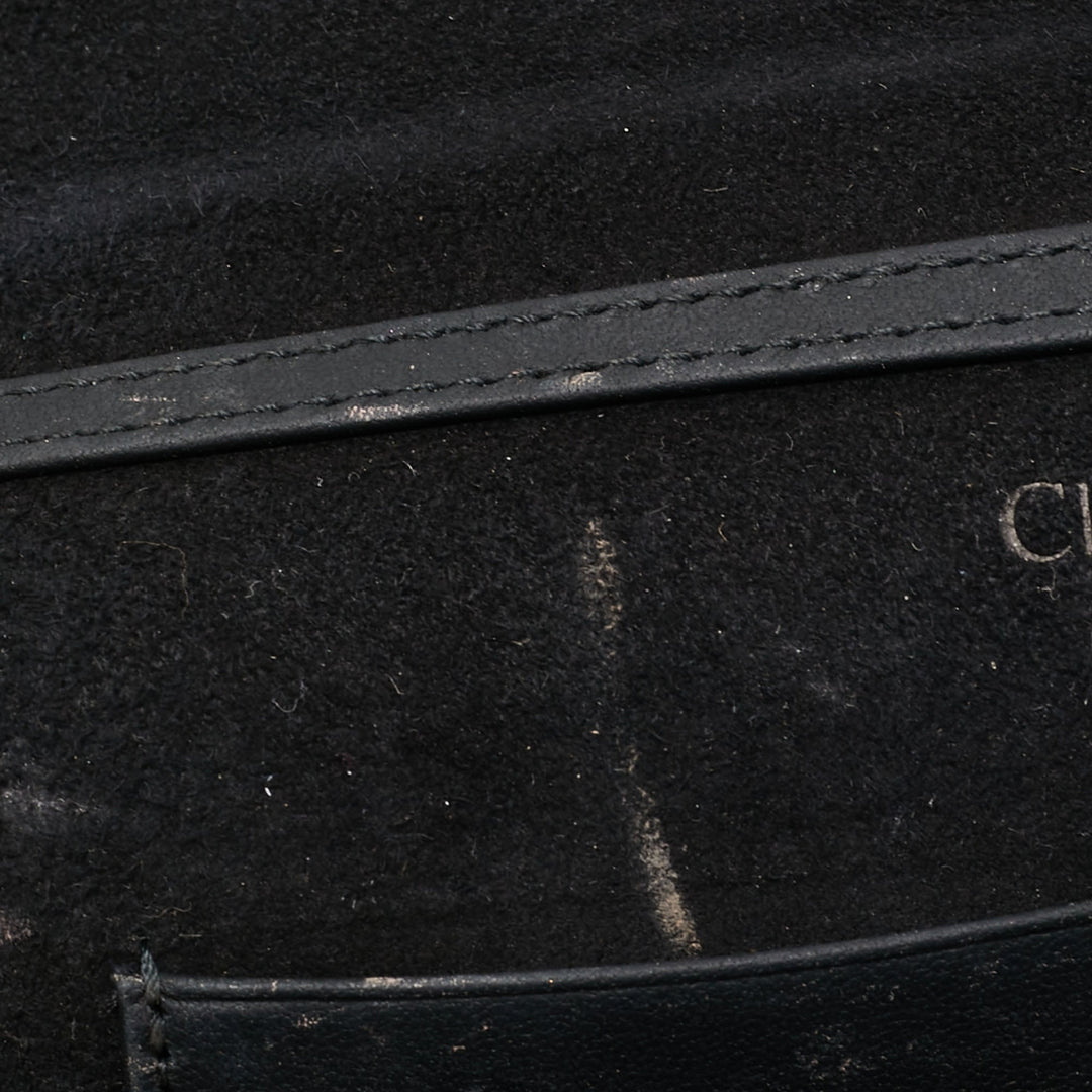 Top quality Dior Matte Black Leather Studded ama Wallet on Chain