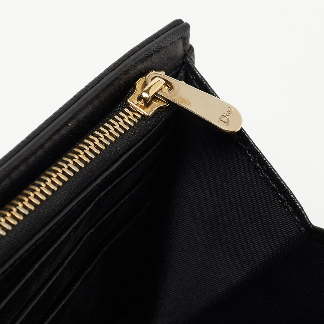 Top quality Dior Black Leather ama Wallet