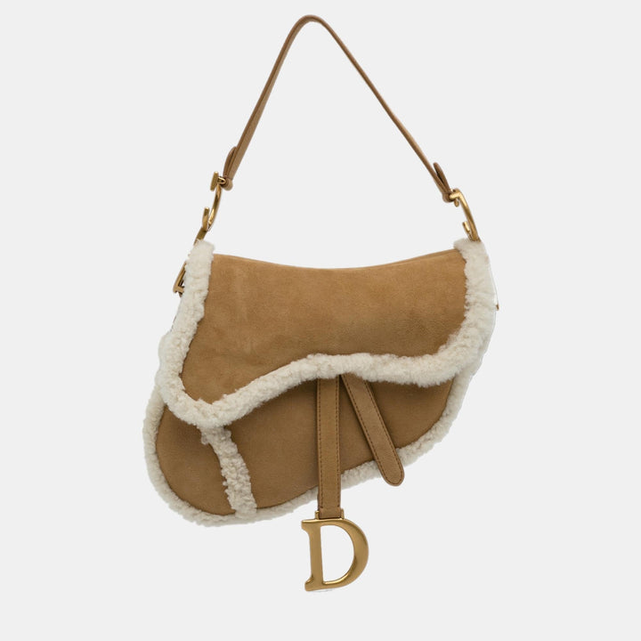 Top quality Dior Brown Shearling Saddle Bag