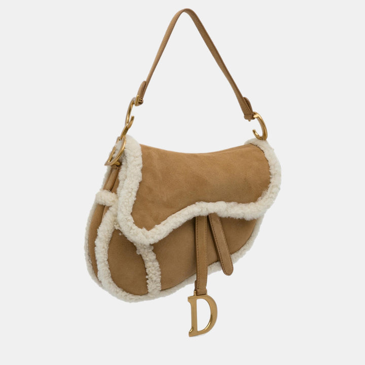 Top quality Dior Brown Shearling Saddle Bag