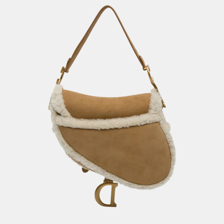 Top quality Dior Brown Shearling Saddle Bag
