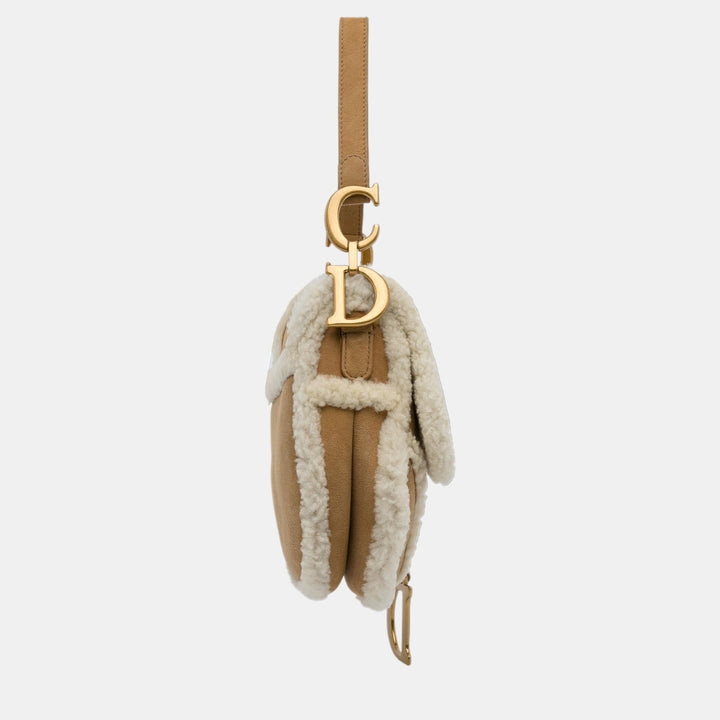 Top quality Dior Brown Shearling Saddle Bag