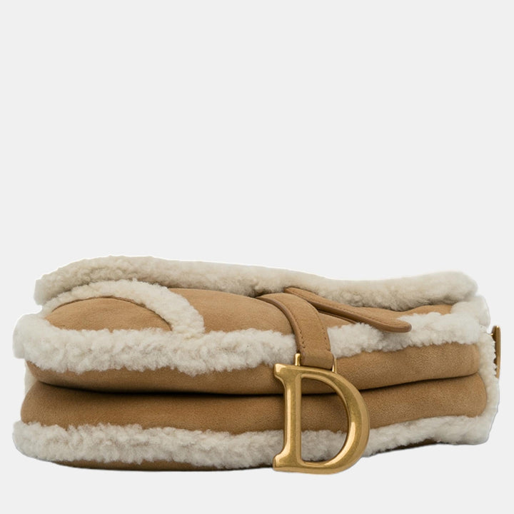 Top quality Dior Brown Shearling Saddle Bag