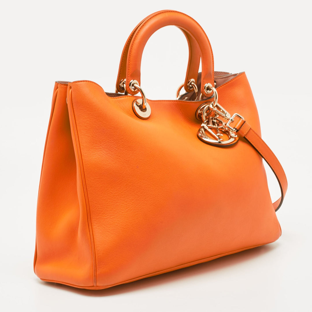 Top quality Dior Orange Leather Large issimo Shopper Tote