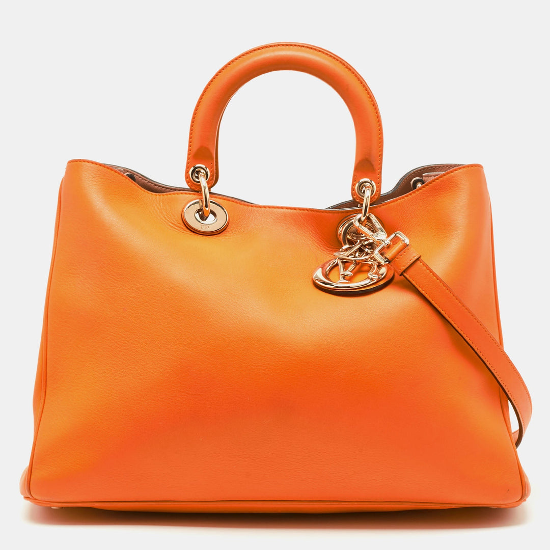 Top quality Dior Orange Leather Large issimo Shopper Tote