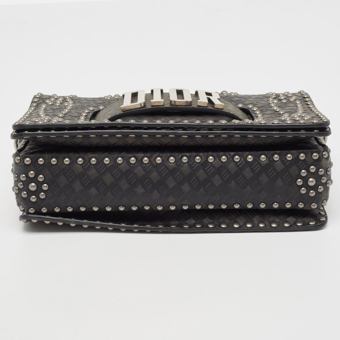 Top quality Dior Green/Black Studded Leather Medium Dio[r]evolution J'A Chain Bag
