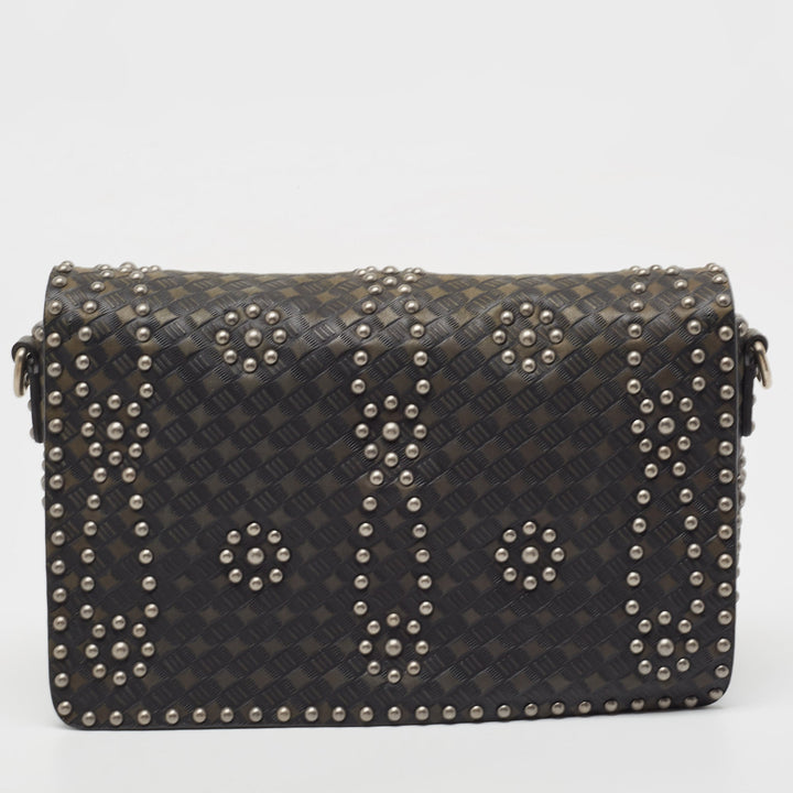 Top quality Dior Green/Black Studded Leather Medium Dio[r]evolution J'A Chain Bag