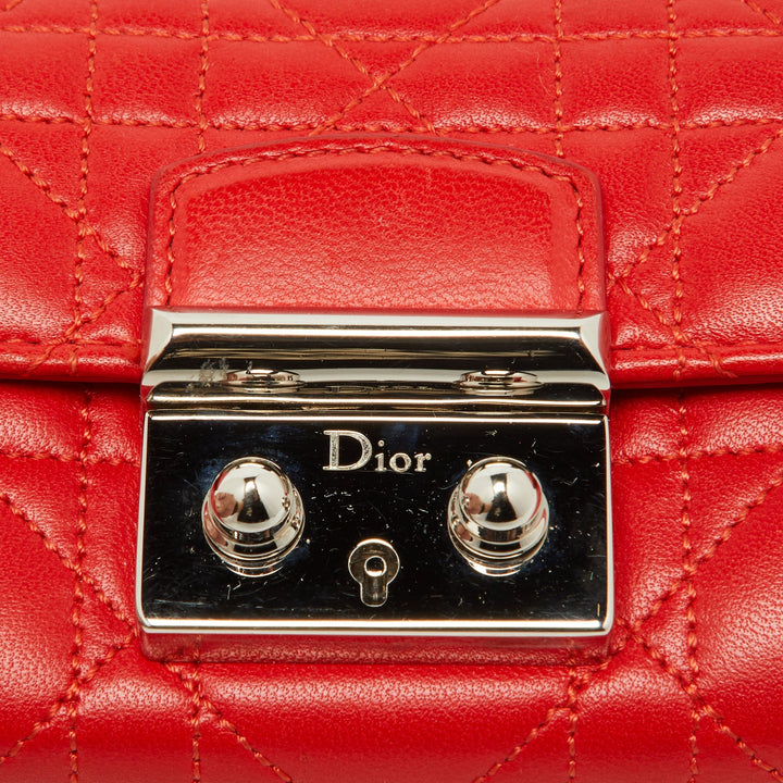 Top quality Dior Red Cannage Leather Miss  Compact Wallet