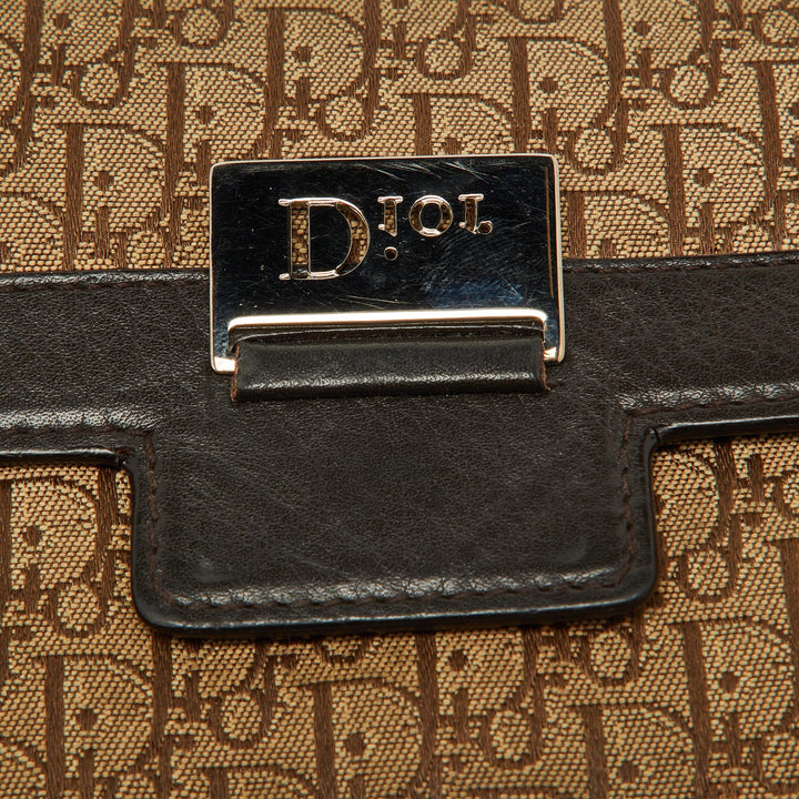 Top quality Dior Beige/Brown Oblique Canvas and Leather Flap Continental Wallet