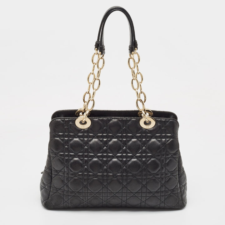 Top quality Dior Black Cannage Leather Soft Lady  Satchel