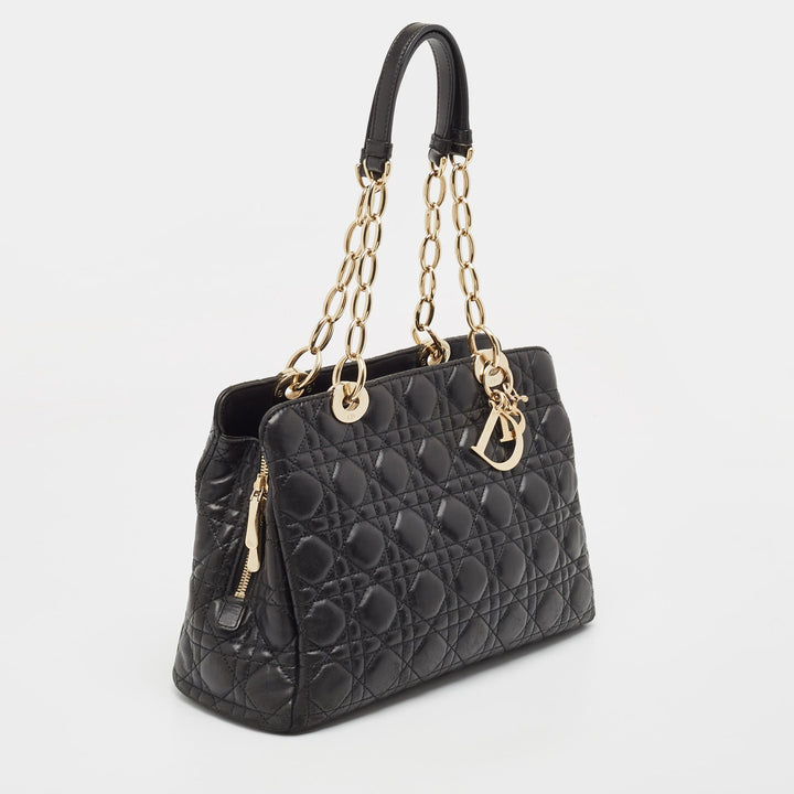 Top quality Dior Black Cannage Leather Soft Lady  Satchel