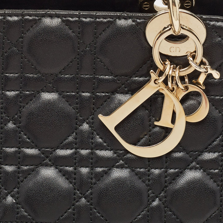 Top quality Dior Black Cannage Leather Soft Lady  Satchel