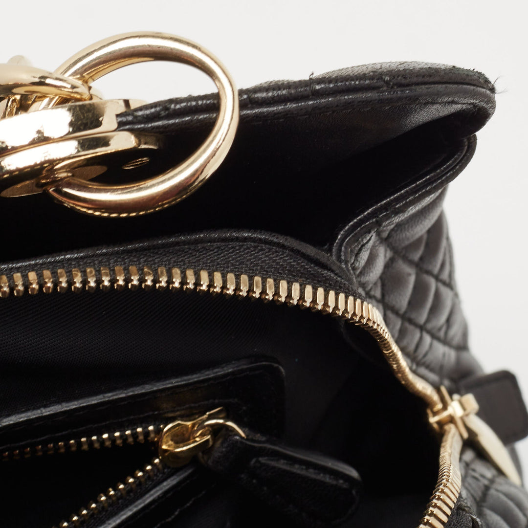 Top quality Dior Black Cannage Leather Soft Lady  Satchel
