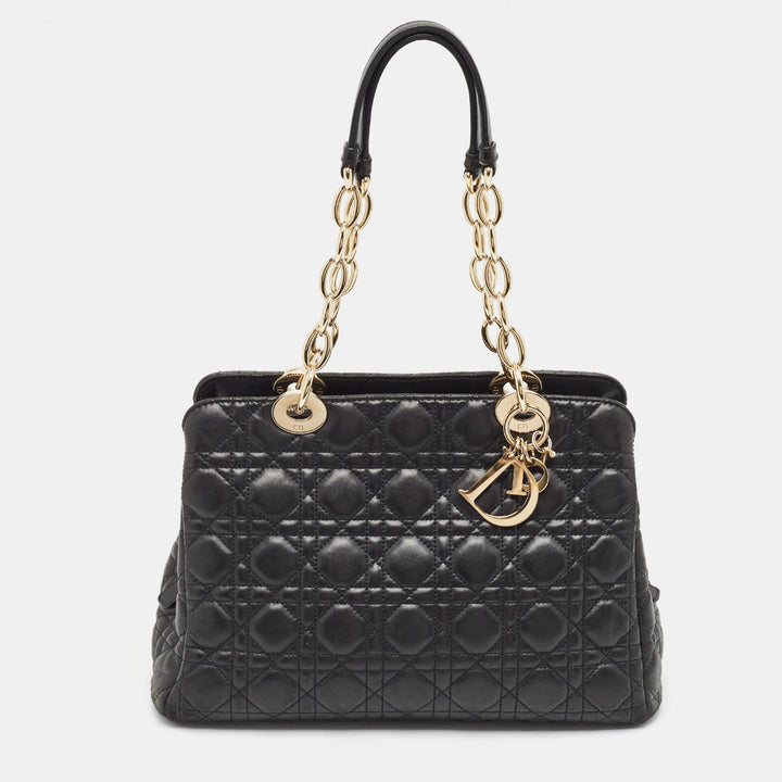 Top quality Dior Black Cannage Leather Soft Lady  Satchel
