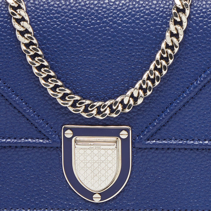 Top quality Dior Navy Blue Leather ama Wallet On Chain