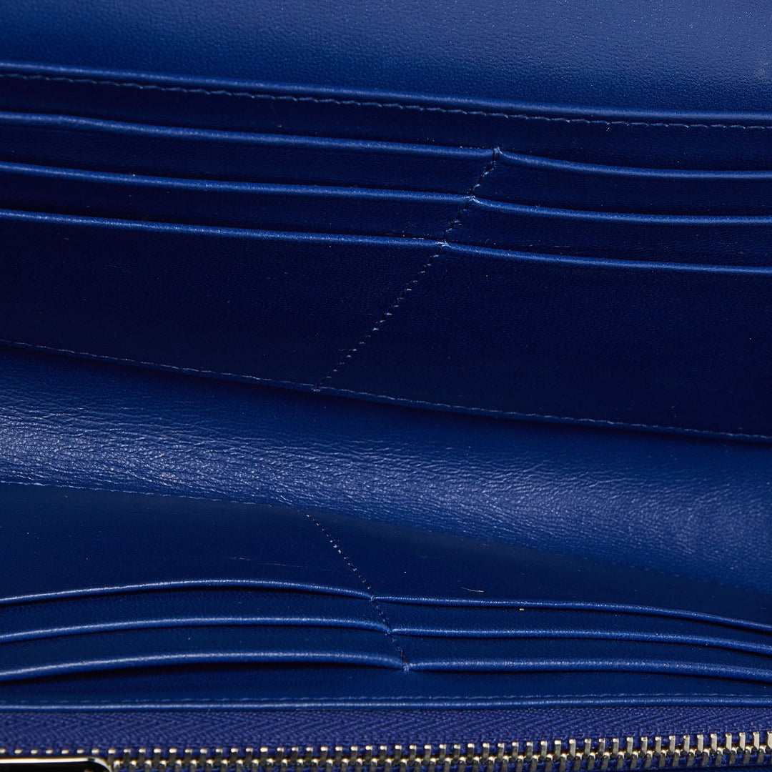 Top quality Dior Navy Blue Leather ama Wallet On Chain