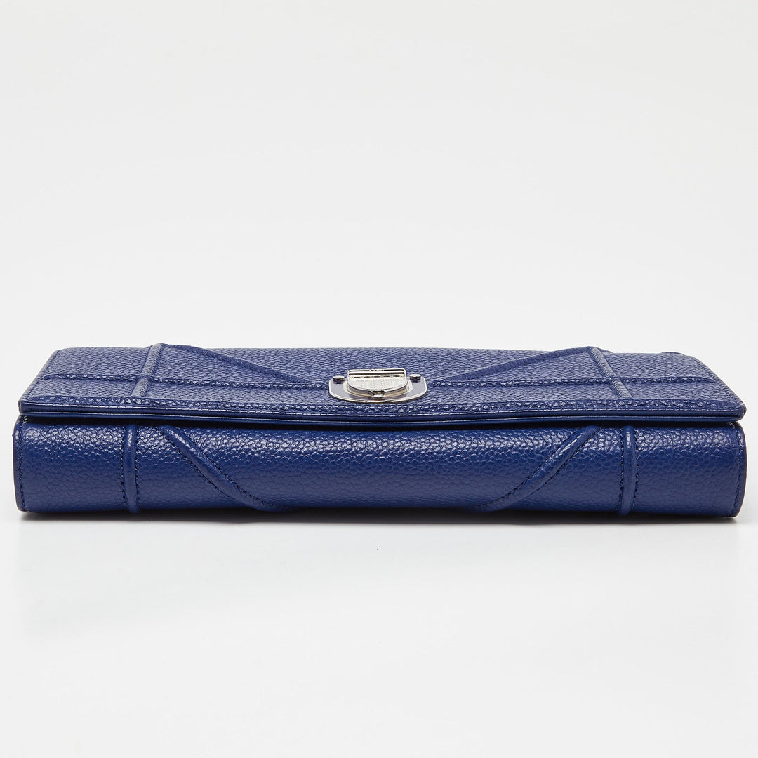 Top quality Dior Navy Blue Leather ama Wallet On Chain
