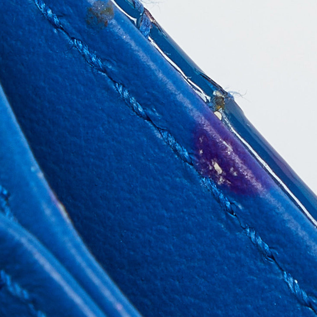 Top quality Dior Blue Cannage Patent Leather 5 Gusset Card Holder