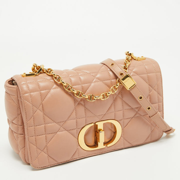 Top quality Dior Beige Quilted Leather Medium Caro Shoulder Bag