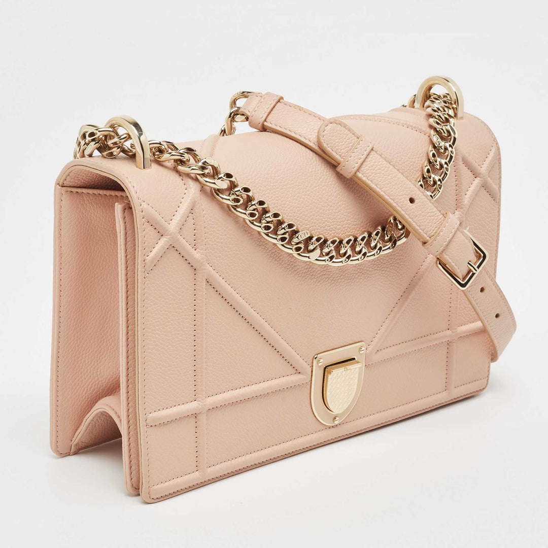 Top quality Dior Peach Leather Medium ama Flap Shoulder Bag