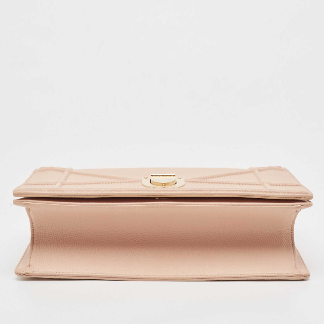 Top quality Dior Peach Leather Medium ama Flap Shoulder Bag