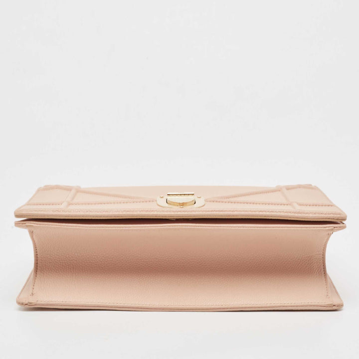 Top quality Dior Peach Leather Medium ama Flap Shoulder Bag