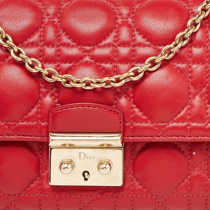 Top quality Dior Red Cannage Leather Miss  Promenade Chain Clutch