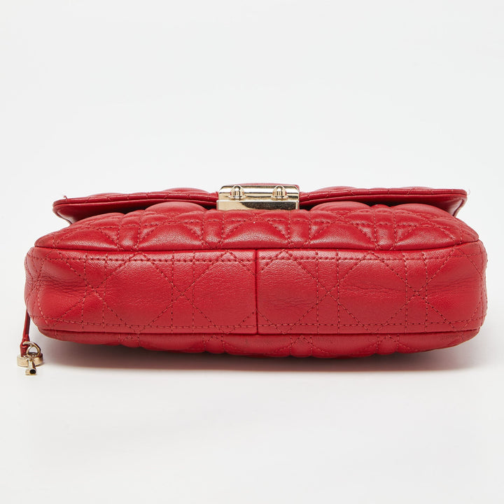 Top quality Dior Red Cannage Leather Miss  Promenade Chain Clutch
