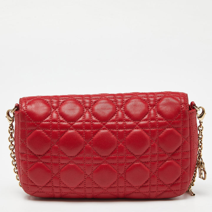 Top quality Dior Red Cannage Leather Miss  Promenade Chain Clutch