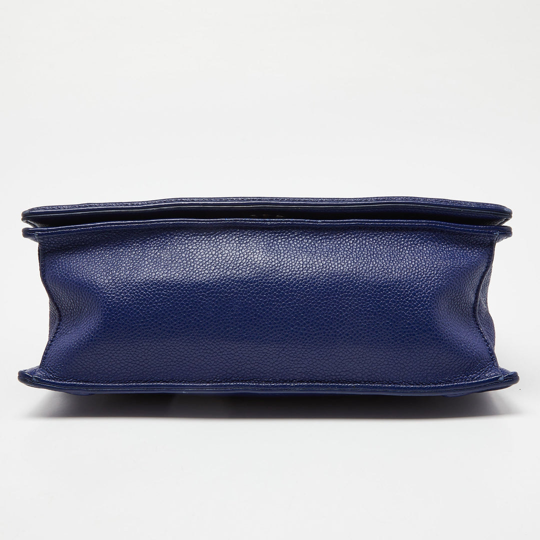Top quality Dior Blue Leather Medium ama Flap Shoulder Bag