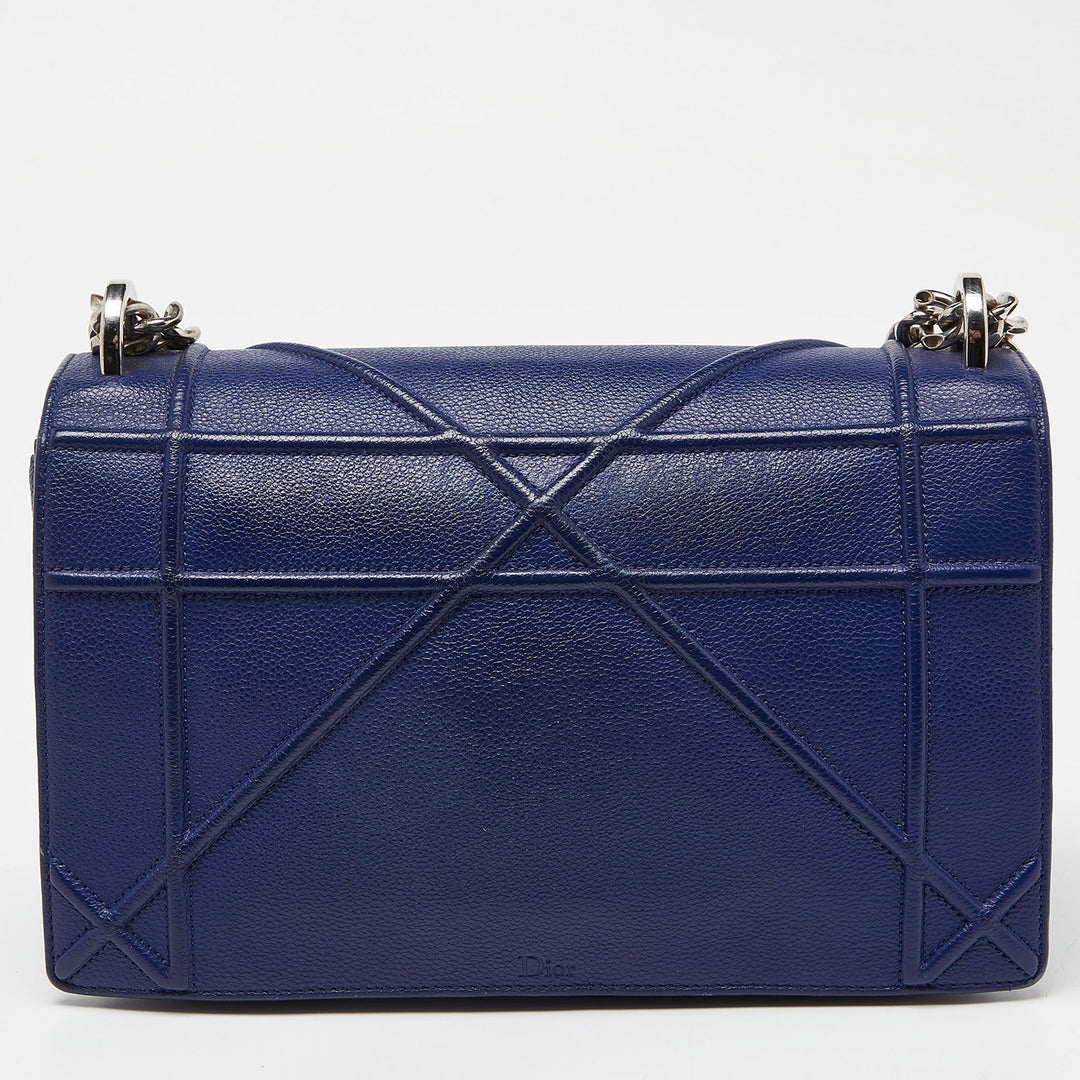 Top quality Dior Blue Leather Medium ama Flap Shoulder Bag