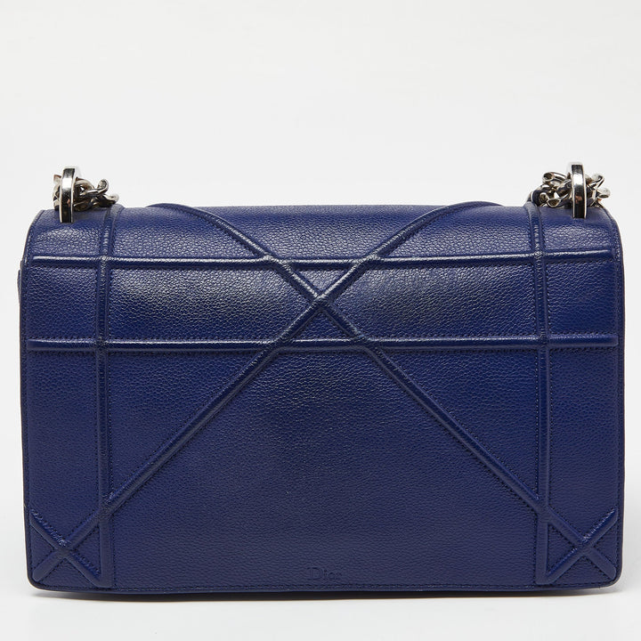 Top quality Dior Blue Leather Medium ama Flap Shoulder Bag
