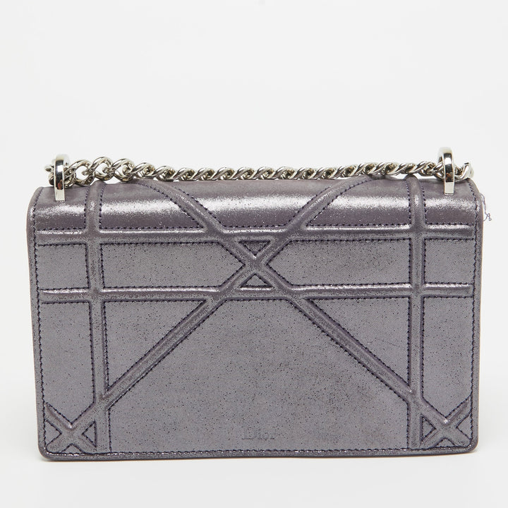 Top quality Dior Purple Iridescent Leather ama Wallet on Chain