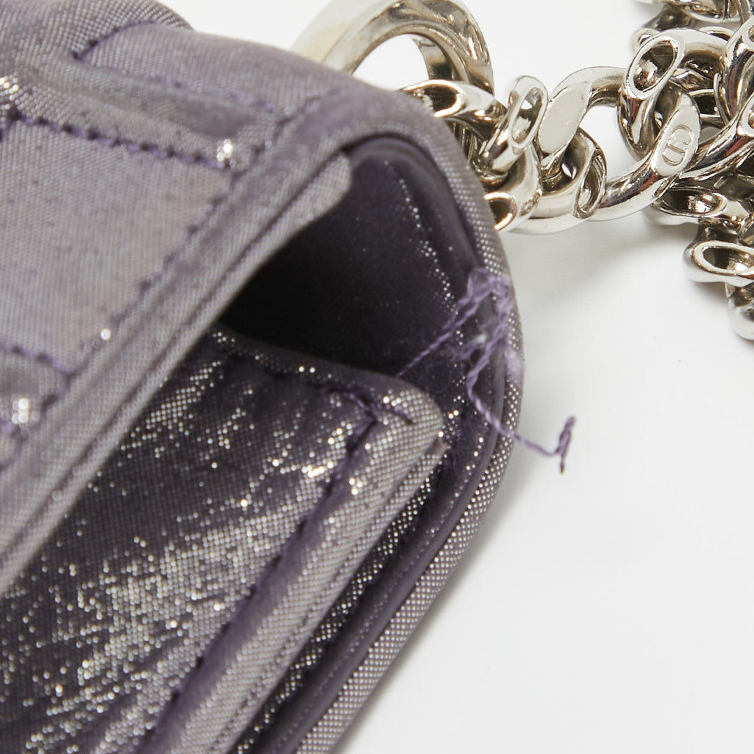 Top quality Dior Purple Iridescent Leather ama Wallet on Chain