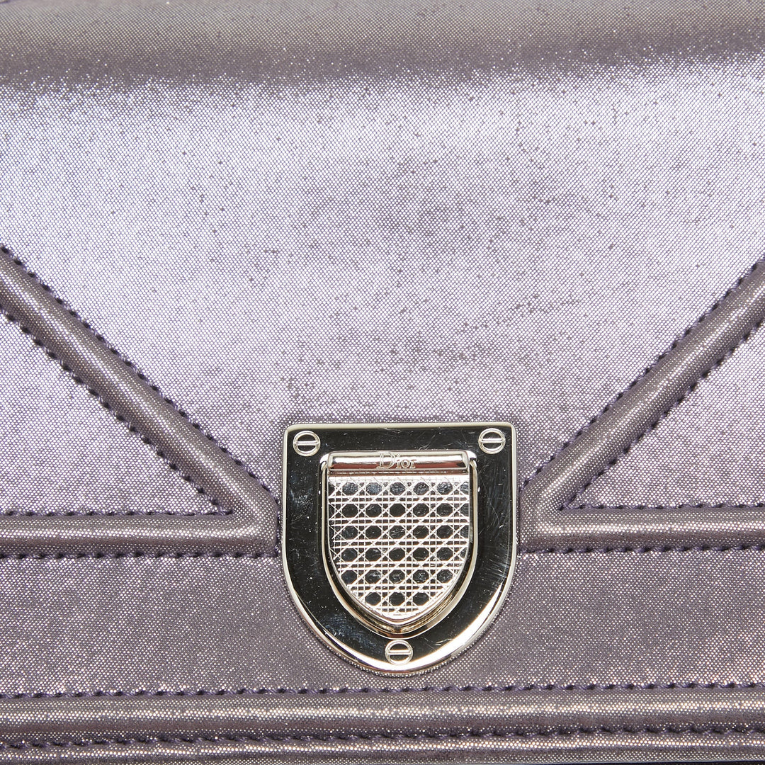 Top quality Dior Purple Iridescent Leather ama Wallet on Chain