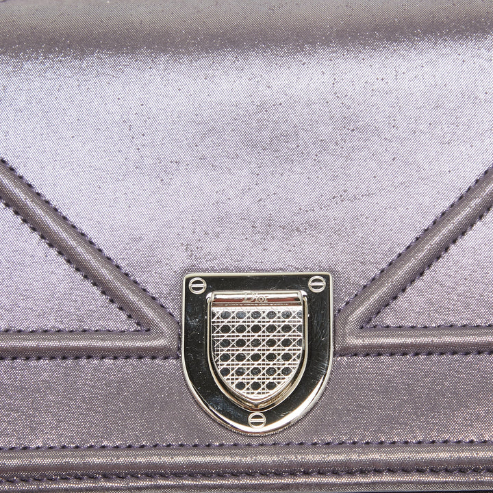 Top quality Dior Purple Iridescent Leather ama Wallet on Chain