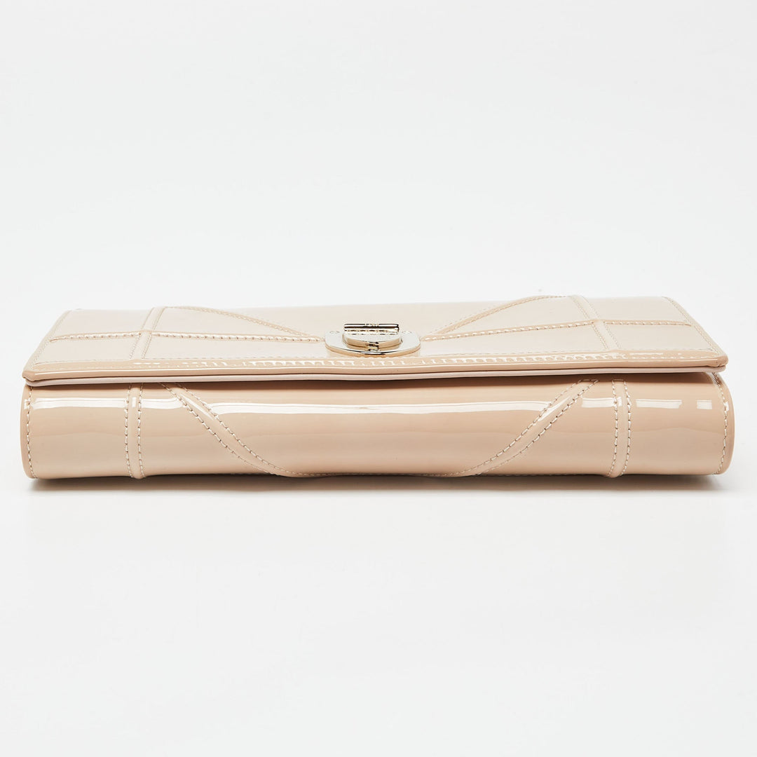 Top quality Dior Beige Patent Leather ama Wallet on Chain