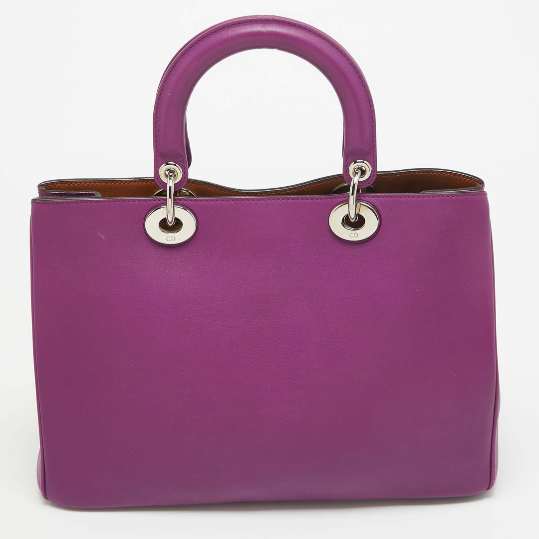 Top quality Dior Purple Leather Medium issimo Shopper Tote